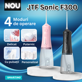 Irigator bucal portabil, JTF Sonic, F300 (9 capete, cablu de încărcare), Roz